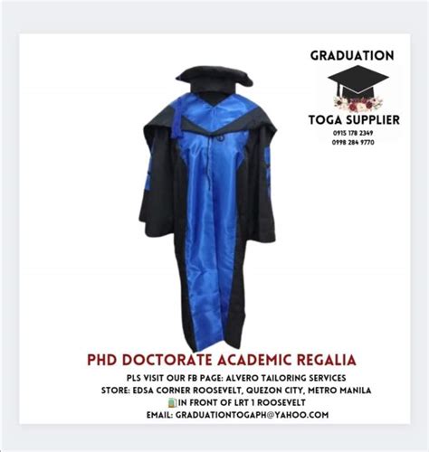 3 in 1 Doctorate Academic Regalia Graduation Toga set unisex.